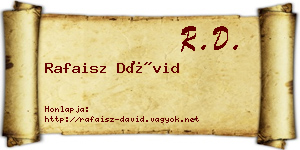 Rafaisz Dávid névjegykártya